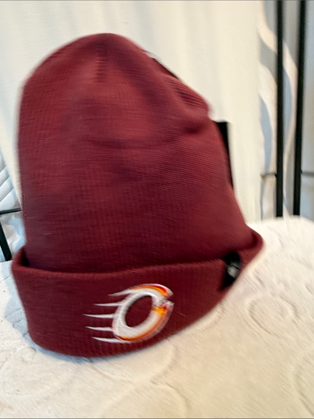 Burgundy pwhl charge beanie Embroidered Logo